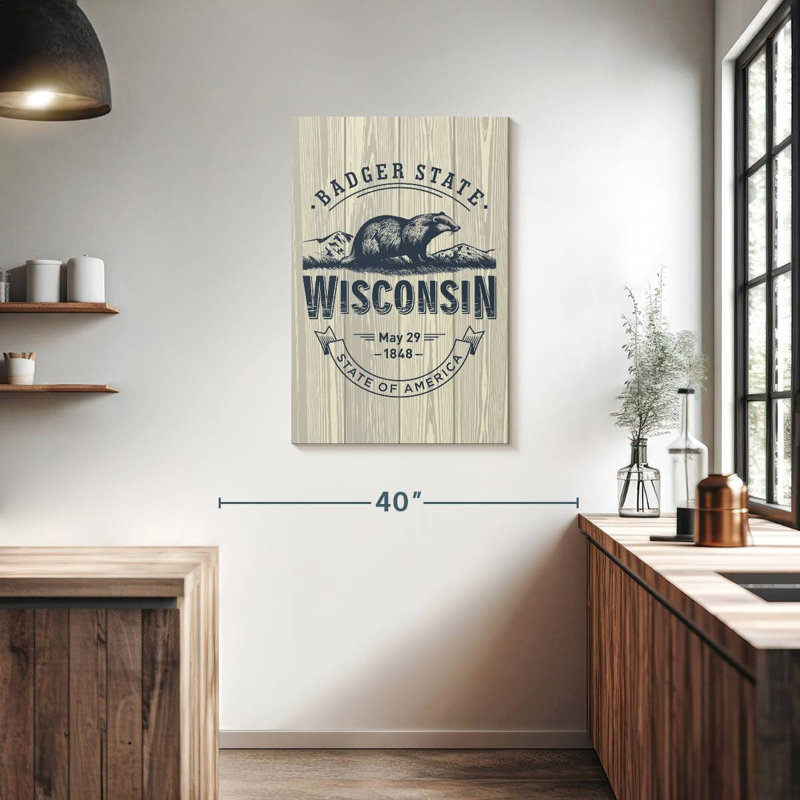 Aime Wisconsin Badgers, 36" H x 24" W