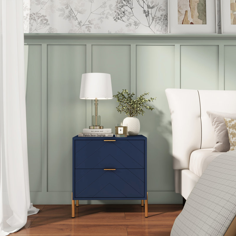 Table de chevet double (ensemble de 2), Bleu