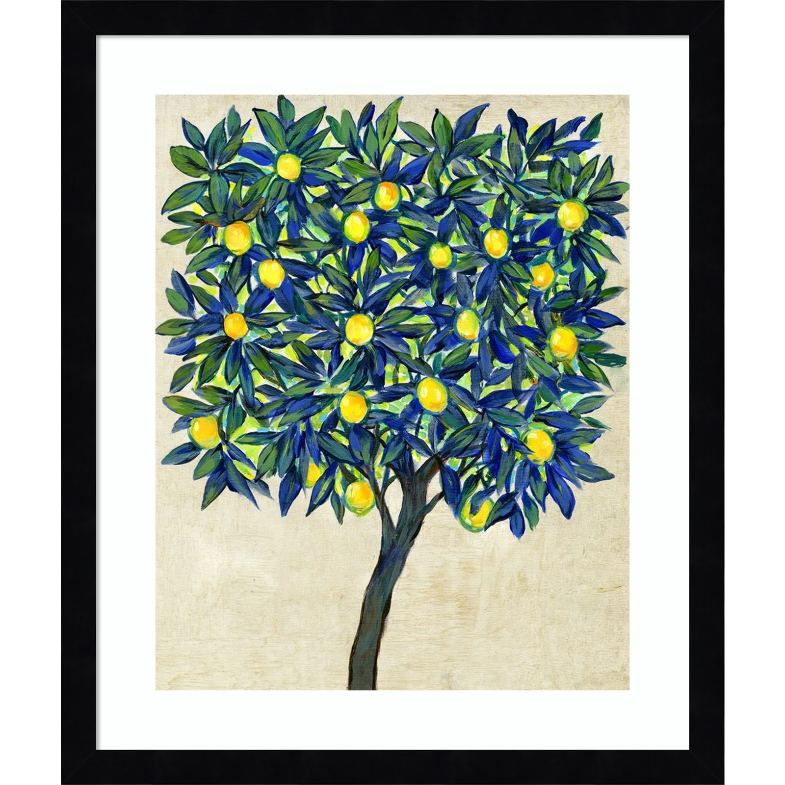Lemon Tree Composition II by Tim Otoole, 18.25" H x 15.38" W x 0.88" D, Black