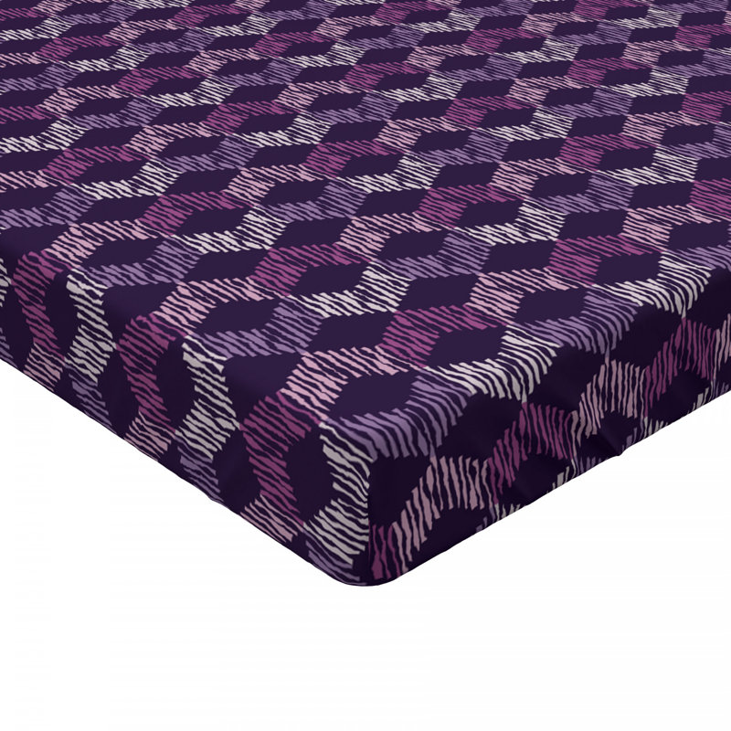 Microfiber Geometric Fitted Sheet, Full Fitted Sheet
