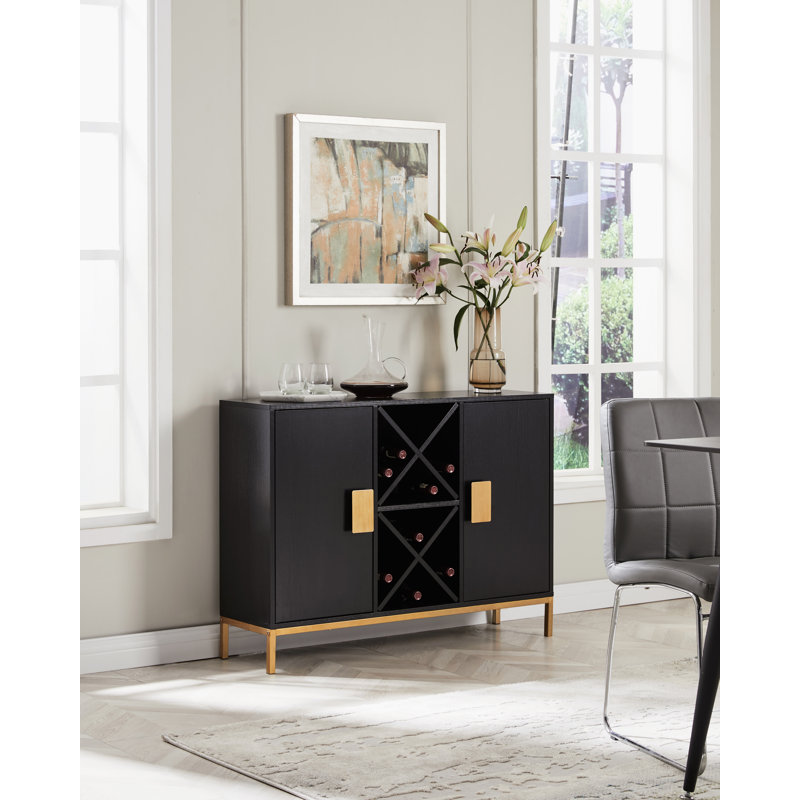 Batichon Wine Liquor Bar Buffet Sideboard, Cabinet with Wine Rack Storage for Kitchen, Dining Room