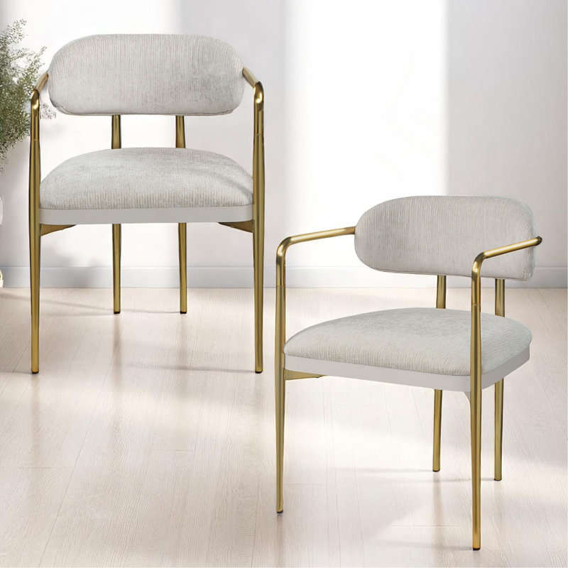 Fauteuil en chenille et or (ensemble de 2)