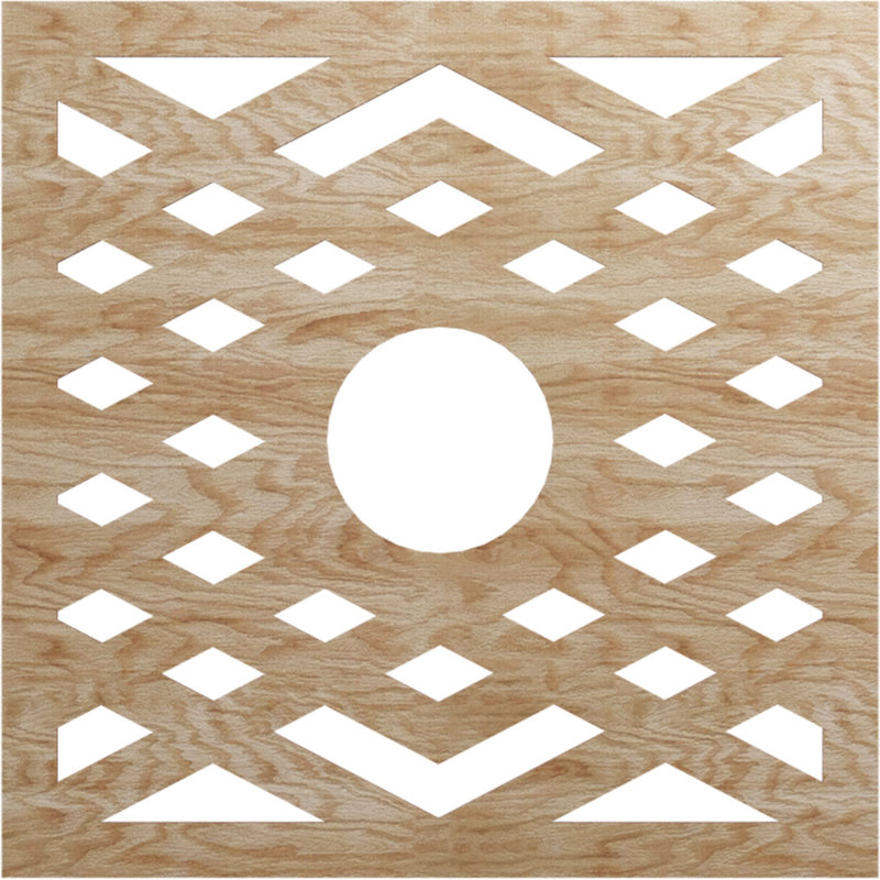 Chevron Ceiling Medallion, Red Oak, 36" H x 36" W x 0.25" D