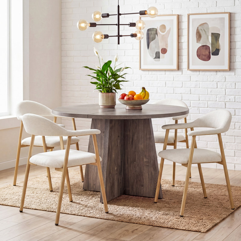Modern Upholstered Kitchen Dining Chairs, Beige, 4