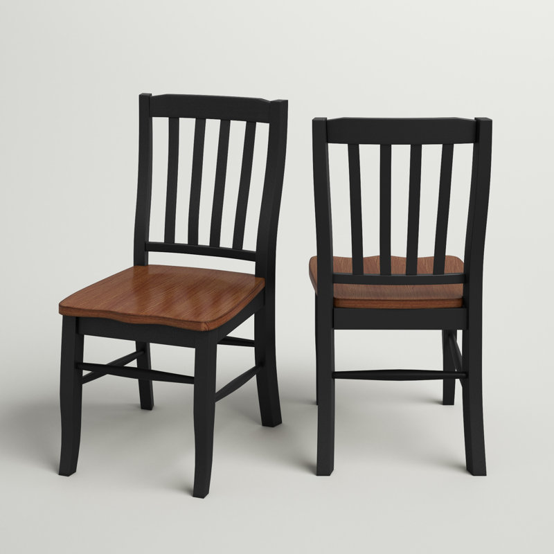 Orviston 18'' H Solid Wood Side Chair, Almond / Ebony