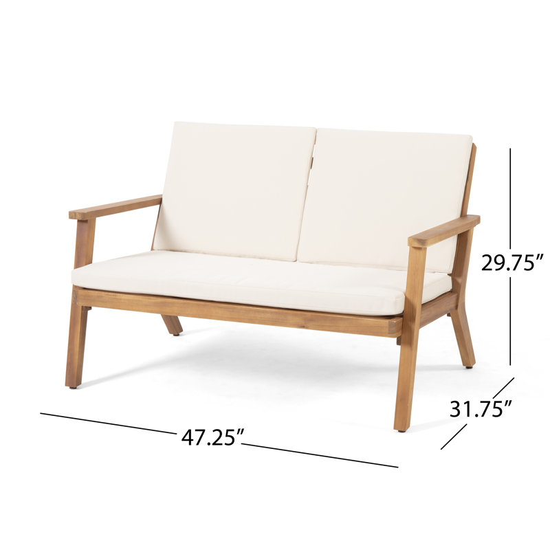 Ensemble de conversation avec coussins 2 personnes Michaux, Beige, Patine brune