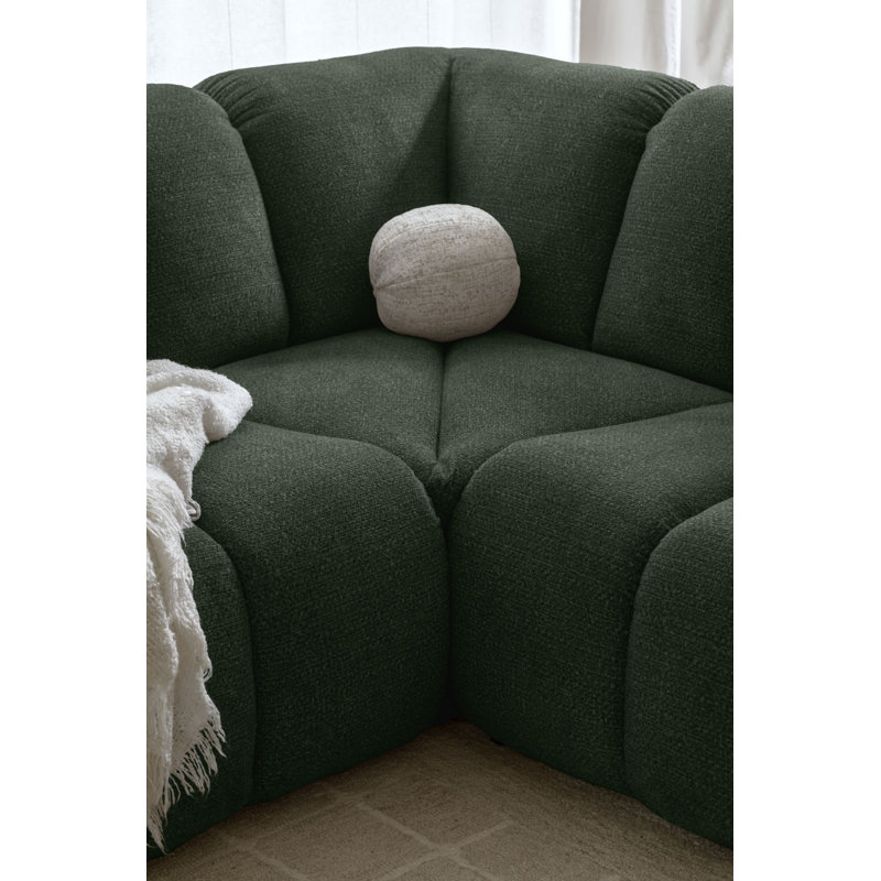 Shell 8 Seater Corner Sofa , Right Hand Facing, Green