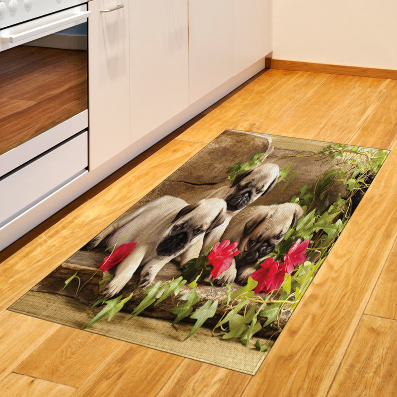 Pug High Density Long Fiber Poly Threads Decorative Area Rug Carpet, Rectangle 2'7" x 5'