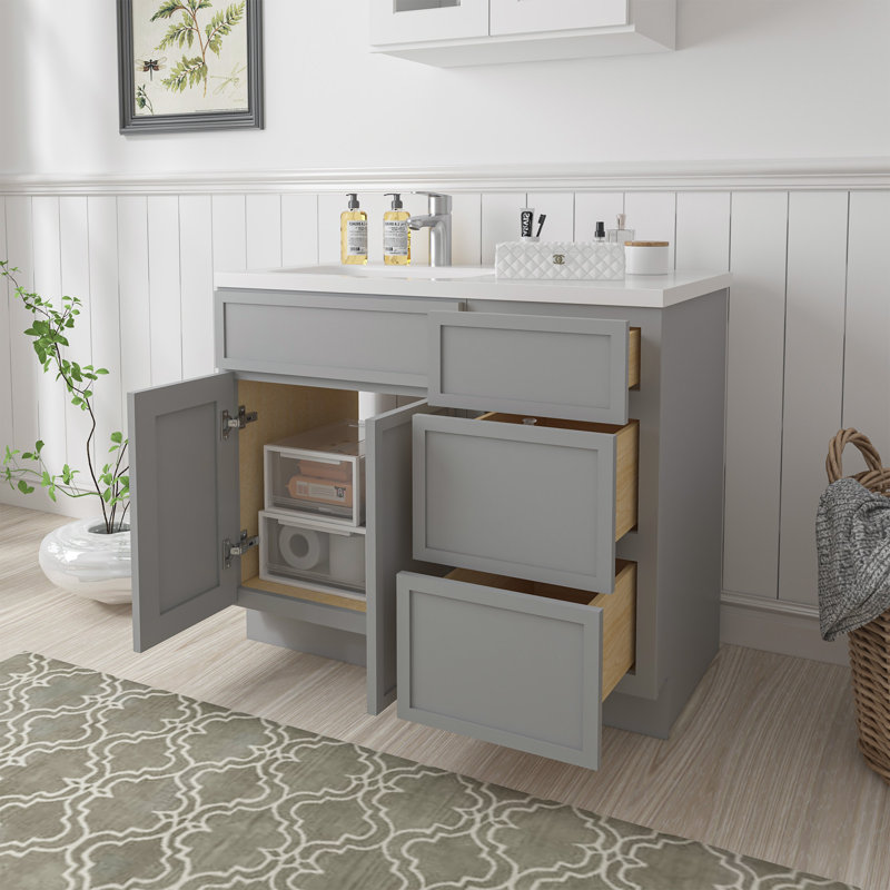 Base de meuble-lavabo simple 39 po seulement, Gris