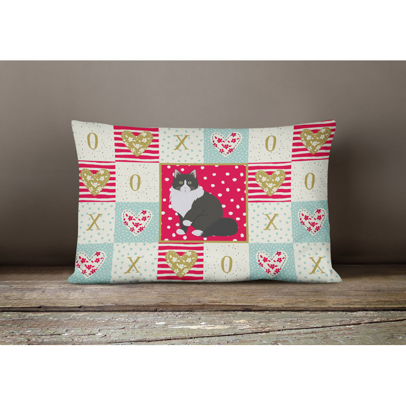  Siberian Forest Cat Love Outdoor Rectangular Cushion with filling