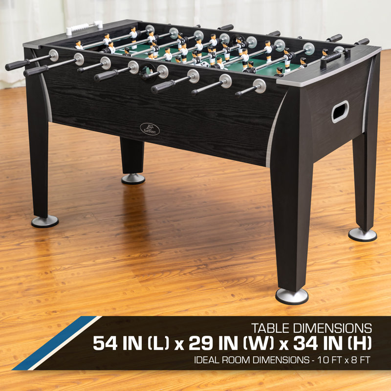 54" Black Alloy Steel Official Size Foosball Table