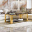 Table basse moderne rectangulaire noire, miroir