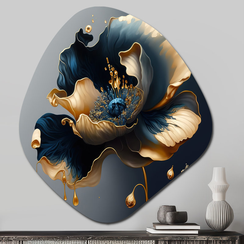 Dilsen - Décoration murale irrégulière en forme de nébuleuse florale en métal, H 28 po x l 25 po