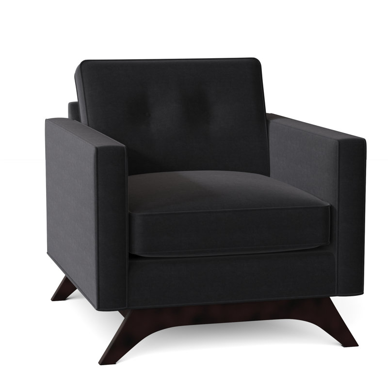 Fauteuil capitonné de 34 po de largeur Flinn, Akiko Graphite Performance