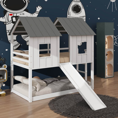 Twin Over Twin Bunk Bed With Slide