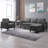 3-Pieces Convertible Sectional Sofa with Storage Ottoman & Single Sofa Chair with Pockets, Dark Grey-86843579
