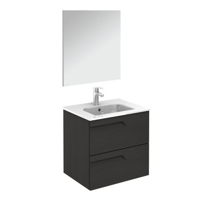 Ensemble de meuble-lavabo de salle de bain simple mural 24 po avec miroir Alejandro