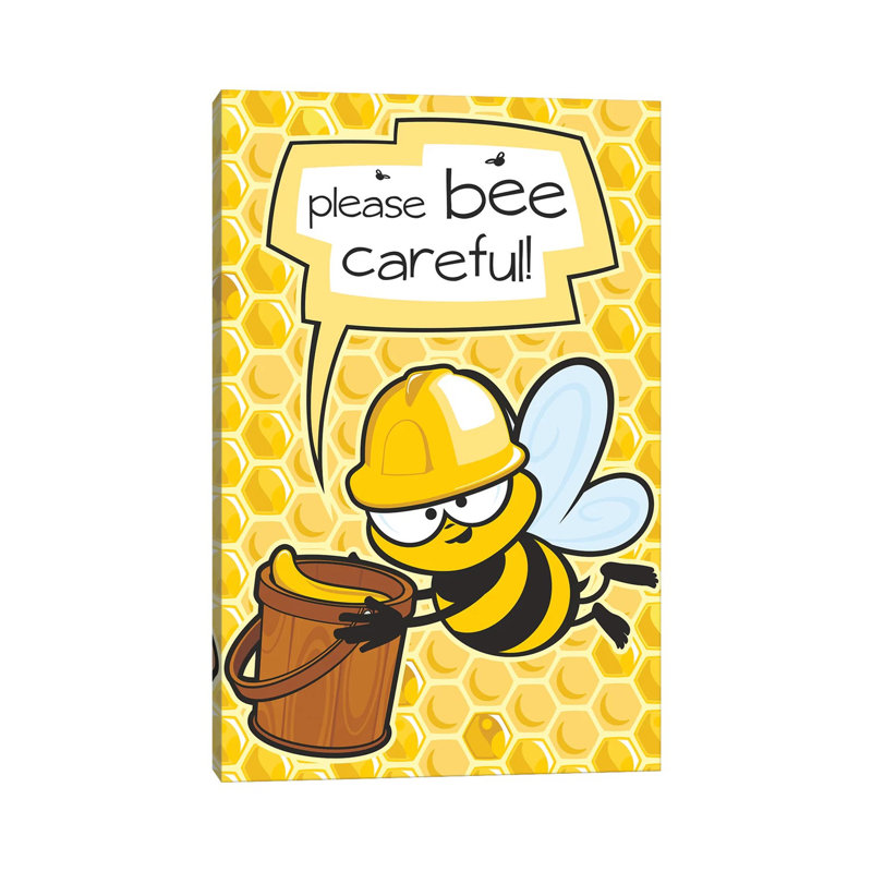 Please Bee Careful 1 Piece Wrapped Canvas Wall Art, 66.04cm H x 45.72cm W