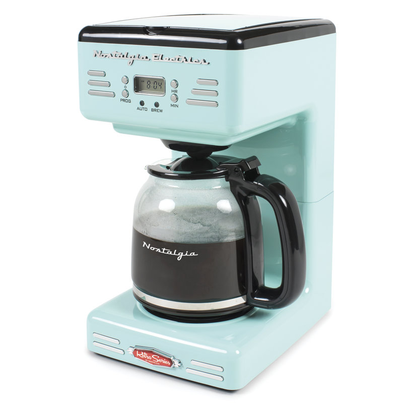 Cafetière rétro 12 tasses, Turquoise