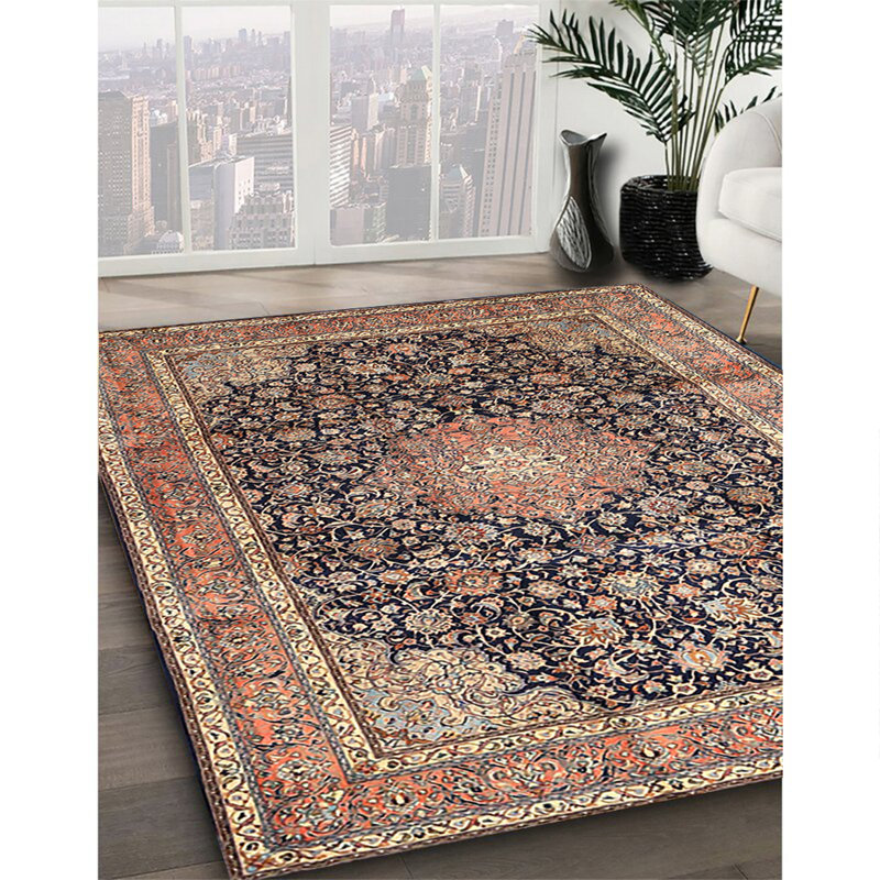 Tapis traditionnel 100% lavable à la machine 3948, Carré 6 pi