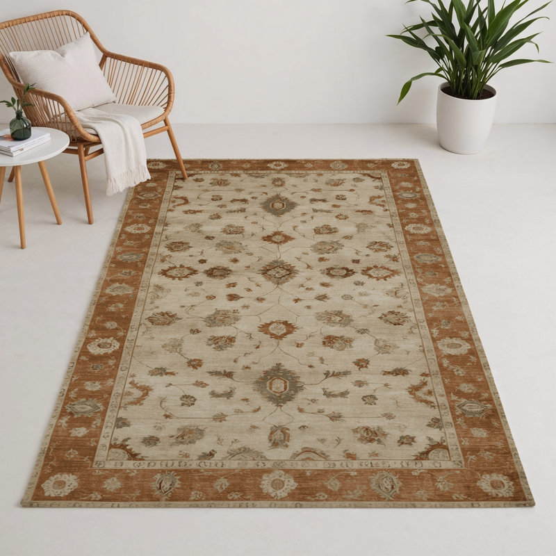 Overdyed Beige Indoor and Outdoor Area Rug, Rectangle 3' x 5'