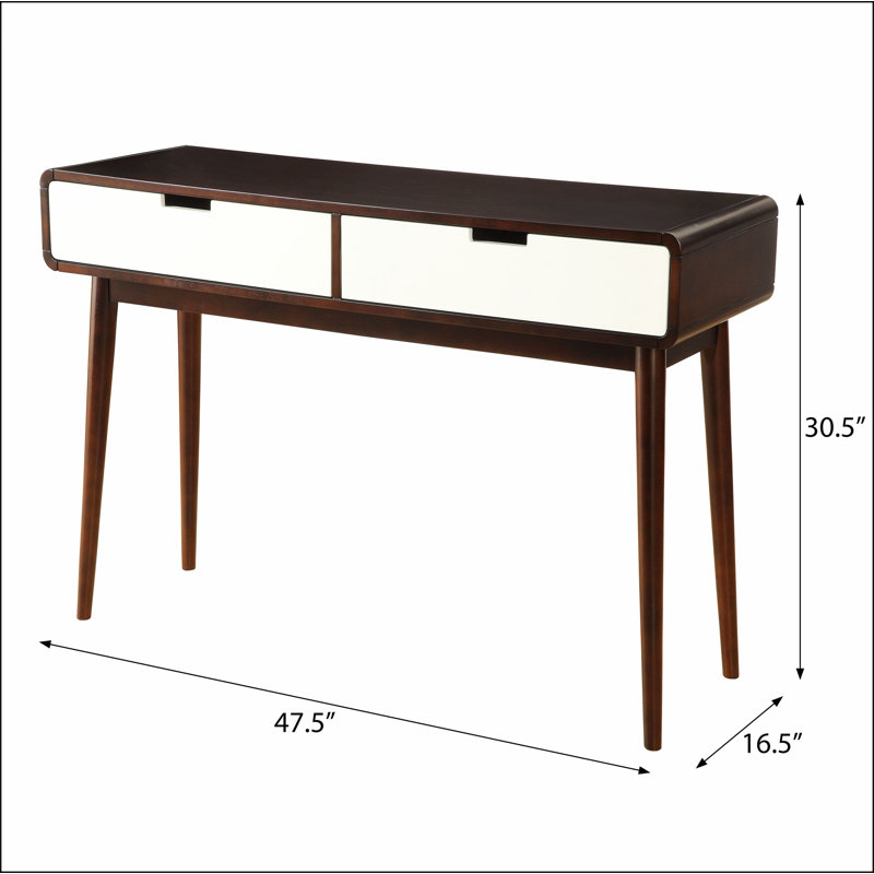 Espresso and White 2-drawer Sofa Table