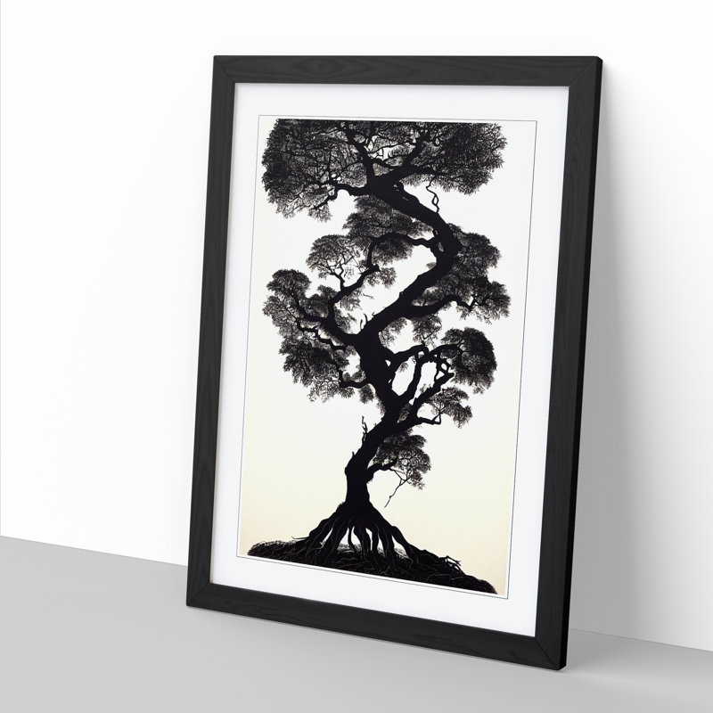 Tree African Art - Framed Print, Black, 46cm H x 34cm W x 2cm D