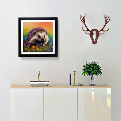 Hedgehog Colour Field - Framed Print