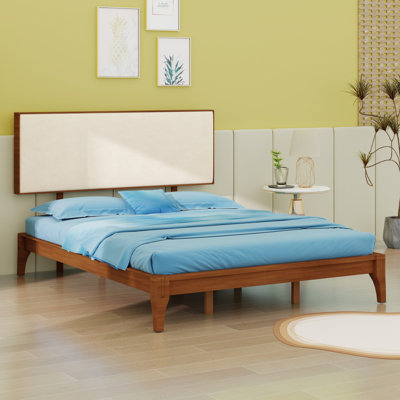 Platform Bed with Upholstered Headboard