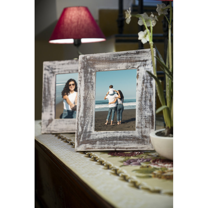 Caire Wood Matte Picture Frame, 7" x 5", White Wash