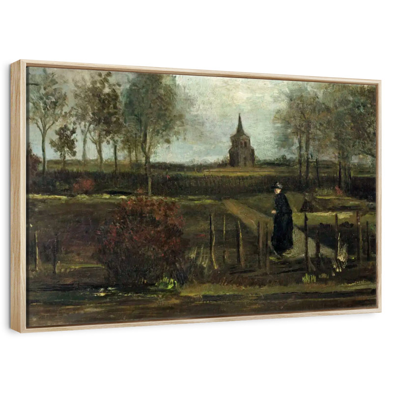 Le jardin Parsonage à Nuenen, Cadre flottant en bois naturel, 46 po x 31 po