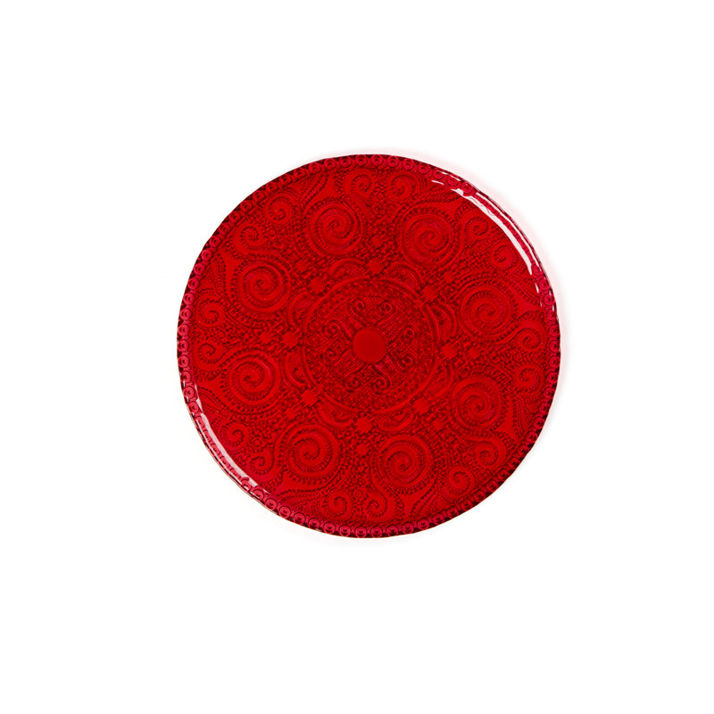 Serving Plate Arabesque Red 31 Cm, Red