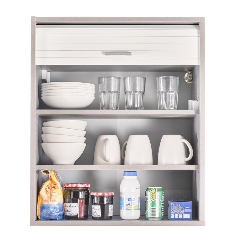Atai 72cm Kitchen Pantry, Aluminum/White