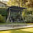 2-Seat Patio Porch Swing with Stand, Adjustable Canopy and Cup Holder-1489391037