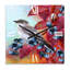 Petit oiseau gris sur un rameau d'automne rouge sur bleuet - Horloge murale traditionnelle-2045331850