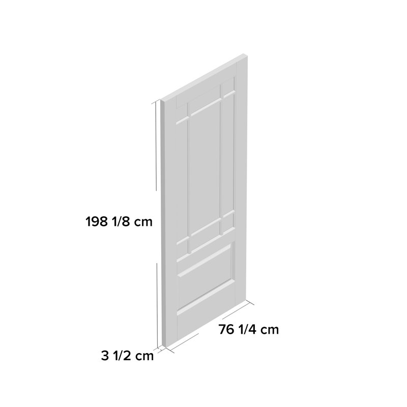 Downham Clear Bevelled Glazed Primed White Internal Door, 198.1cm H x 76.2cm W x 3.5cm D