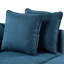 Chaise convertible en tissu bleu avec siège coulissant et rembourrage en mousse pour un espace de vie moderne avec rangement réglable-243477675