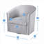 Fauteuil d'appoint pivotant à 360 degrés à siège simple revêtu de polyester argent poli