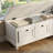 Rustic Shoe Storage Bench With Cushioned Seat - 3 Drawers & Hidden Storage For Home Organization-868988271