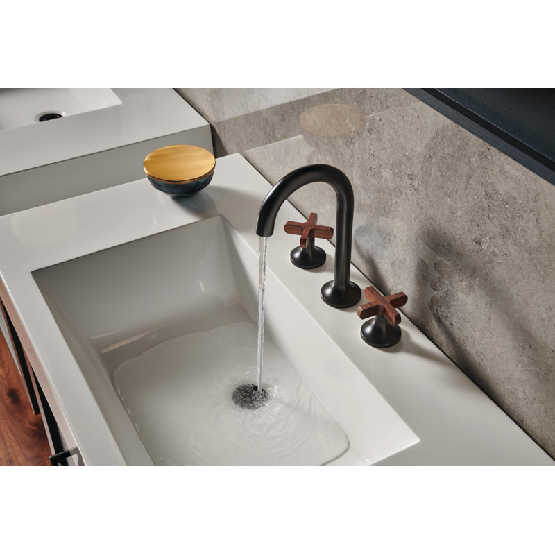 Jason Wu Widespread Lavatory Faucet, Low Cross Handle with Wood, 1.2 GPM