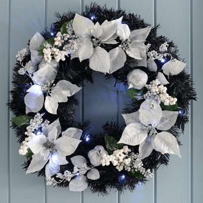 Faux Lighted Mixed Assortment 60cm Wreath