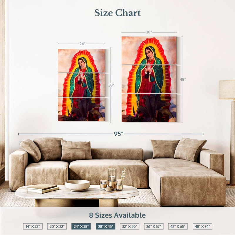 Adella, vierge de Guadalupe, Mexique, H 38 po x l 24 po