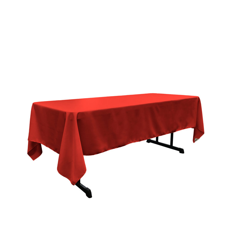 Nappe rectangulaire en polyester résistante aux taches Fisher, Rouge, 144 po x 60 po