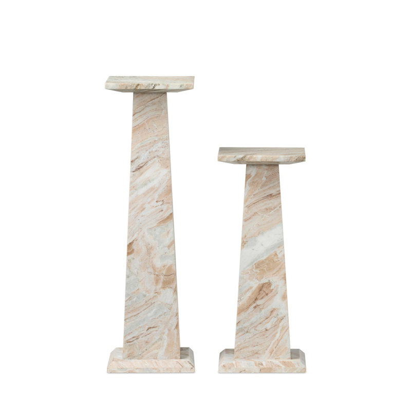 Ellric Pedestal Set, Gray Italian Marble