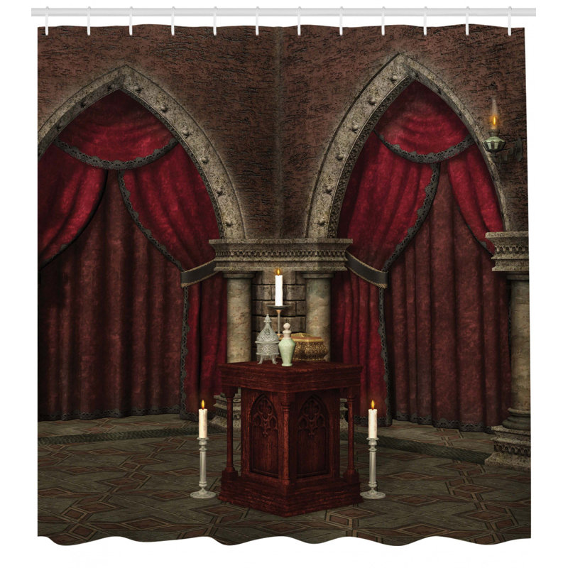 Rideau de douche simple mystérieux pièce foncée de gothic house, H 70 po x l 69 po