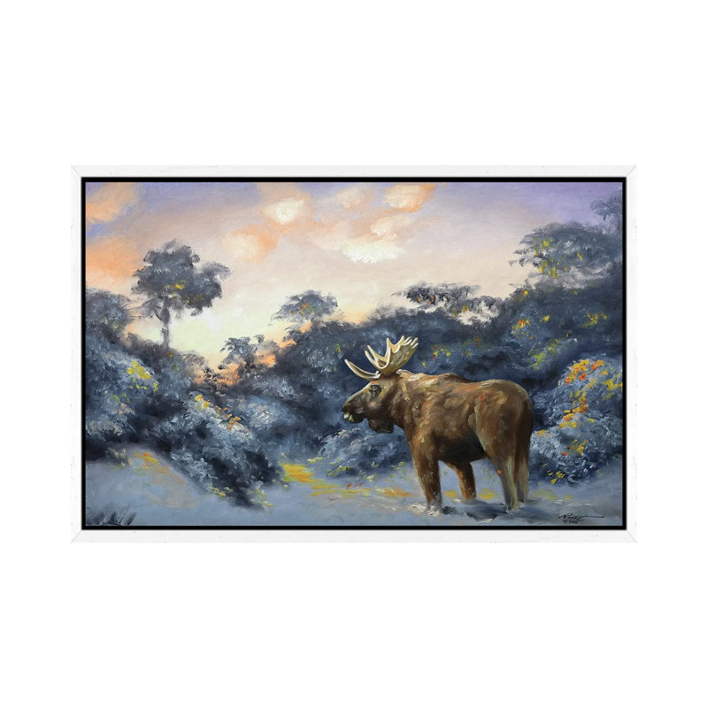 Moose by D. "Rusty" Rust - Gallery-Wrapped Canvas Giclée on Canvas, White Framed, 66.04 cm H x 45.72 cm W