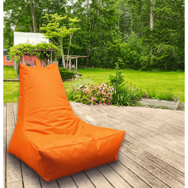 Polyester Outdoor Friendly Bean Bag Chair, Orange