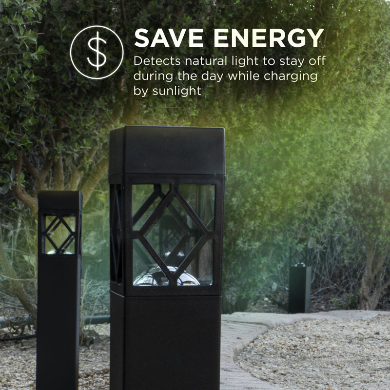 Ensemble de lumières de sentier intégrées à énergie solaire noires à basse tension DEL