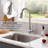 Brushed Nickel Kitchen Faucet With Pull Down Sprayers-130062325