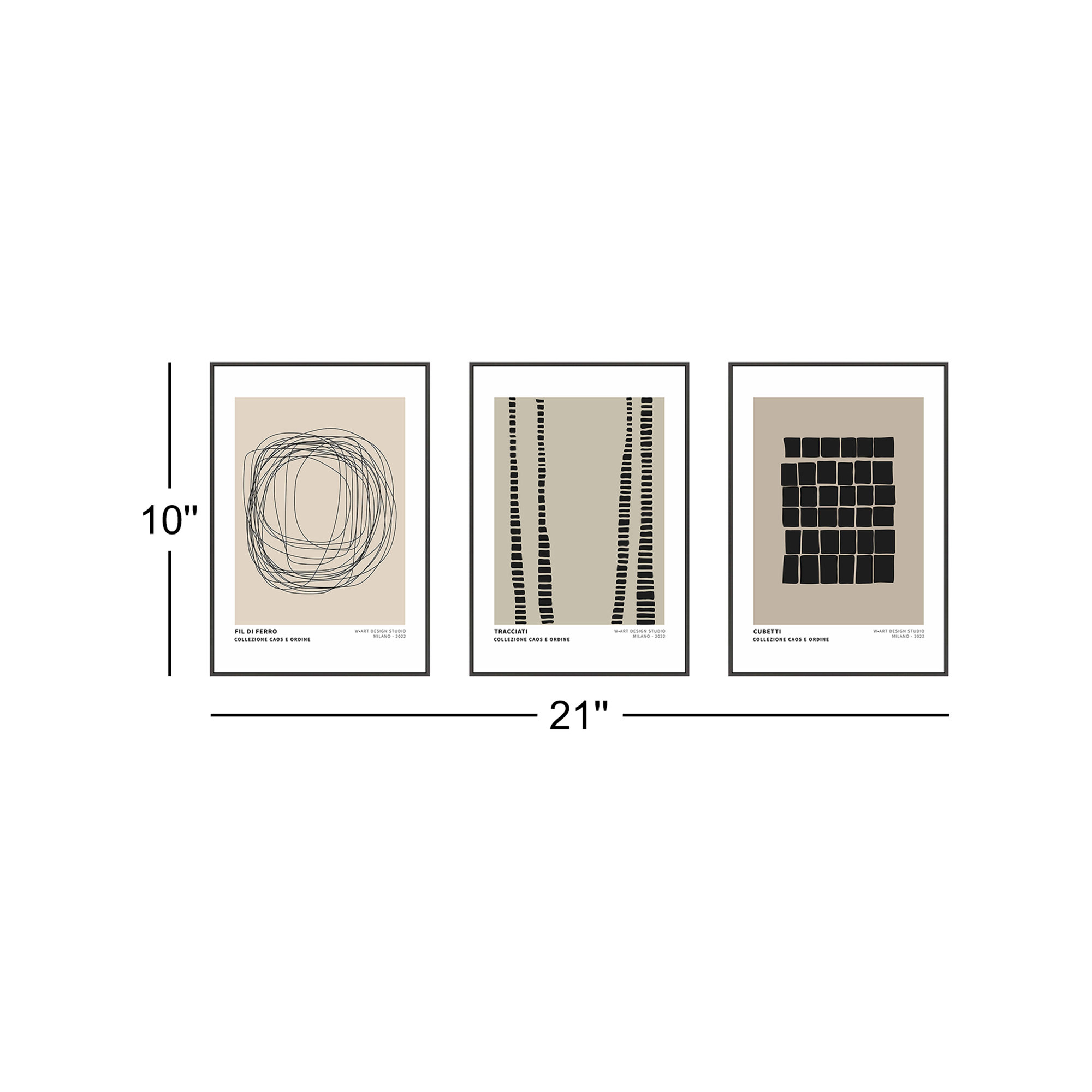 Caos E Ordine 2, Black Framed Paper, 10" H x 21" W x 1.25" D